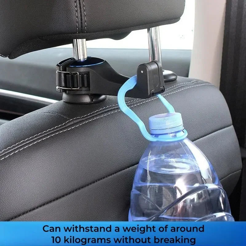 2-in-1 Car Headrest Hook & Phone Holder | Hidden Lock Design Car Headrest Hook QXL