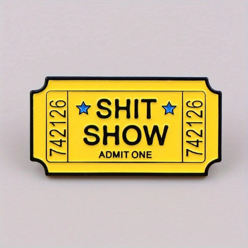 2-Pack "Admit One" Enamel Pins | Novelty Lapel Badge Brooch Set Enamel Lapel Pin QXL