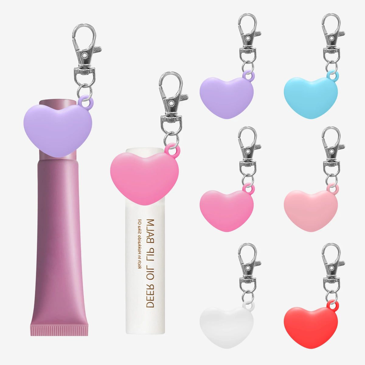 Silicone Lip Gloss Keychain Holder | Bow Heart Angel Wing Lip Gloss Keychain Holder QXL