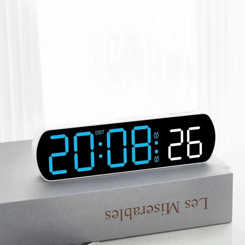 Voice-Activated LED Digital Alarm Clock | Temp, Date & Timer Digital Alarm Clock QXL