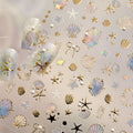 5D Ocean Shell Starfish Seahorse Nail Stickers – Aurora Bronze Nail Stickers QXL TL471