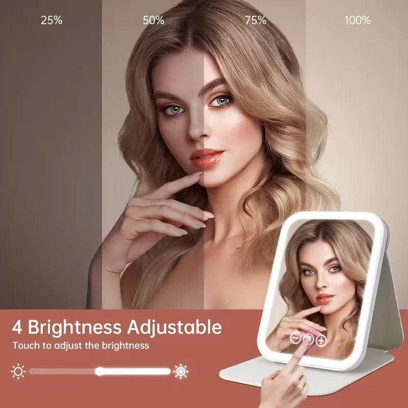 Cosmomiro LED Vanity Mirror | 3-Color Dimmable Touch Foldable LED Makeup Mirror QXL