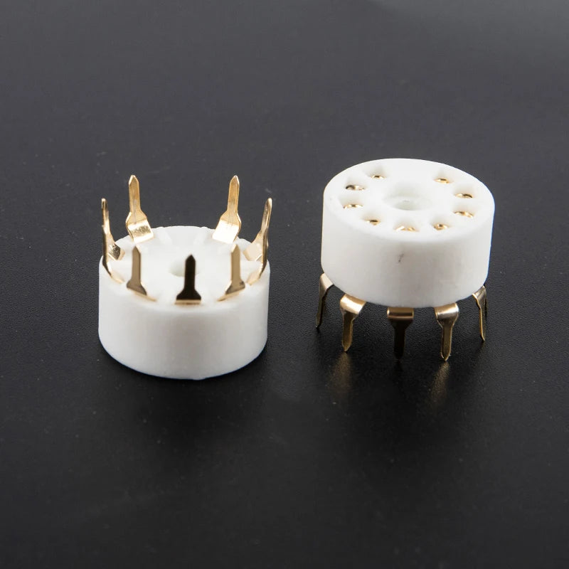 5-Pack Ceramic 9-Pin B9A PCB Tube Socket | 12AX7 12AT7 HiFi Vacuum Tube Socket QXL
