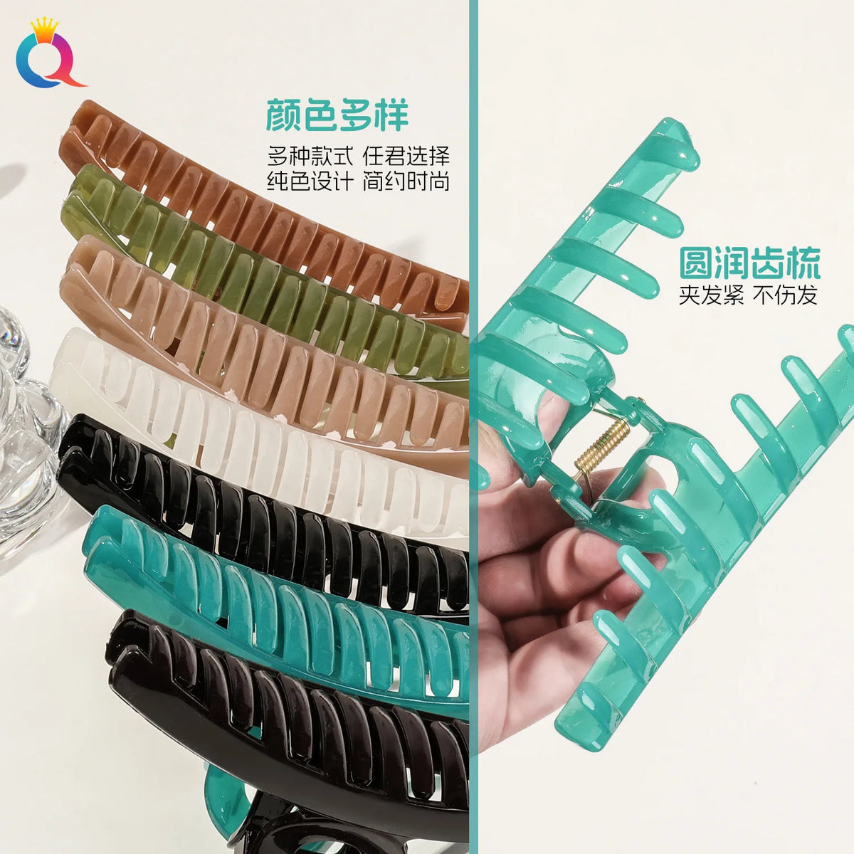 Large Shark Clip Hair Claw – Strong Grip Messy Bun Maker Hair Claw Clip QXL