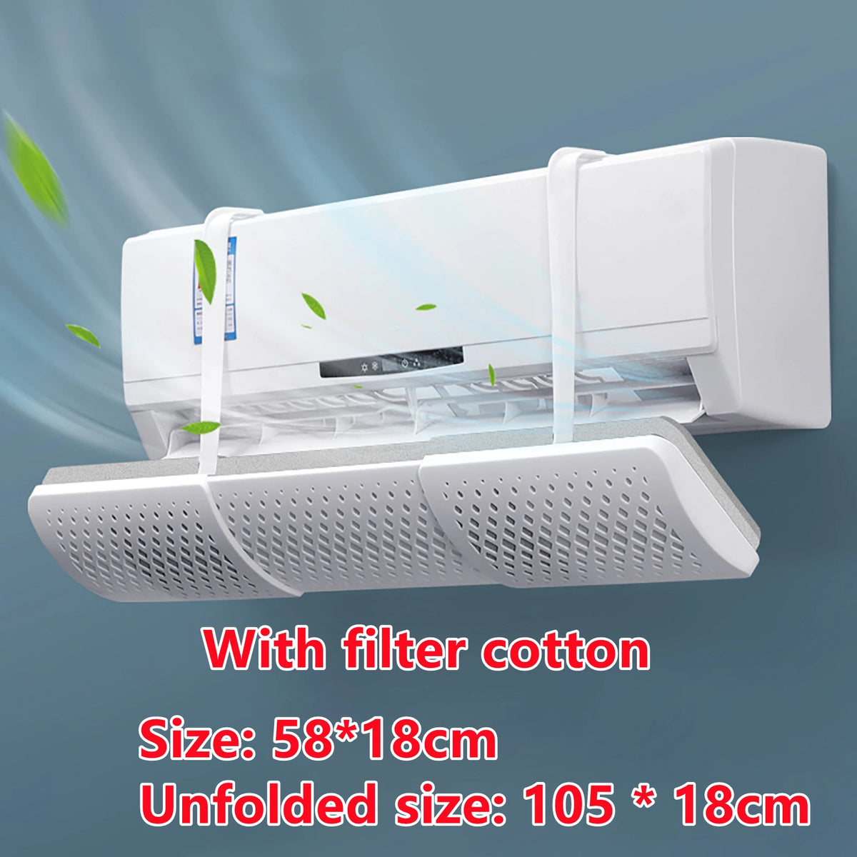 AC Wind Deflector Wall-Mount | Adjustable Air Conditioner Baffle AC Wind Deflector QXL With filter cotton