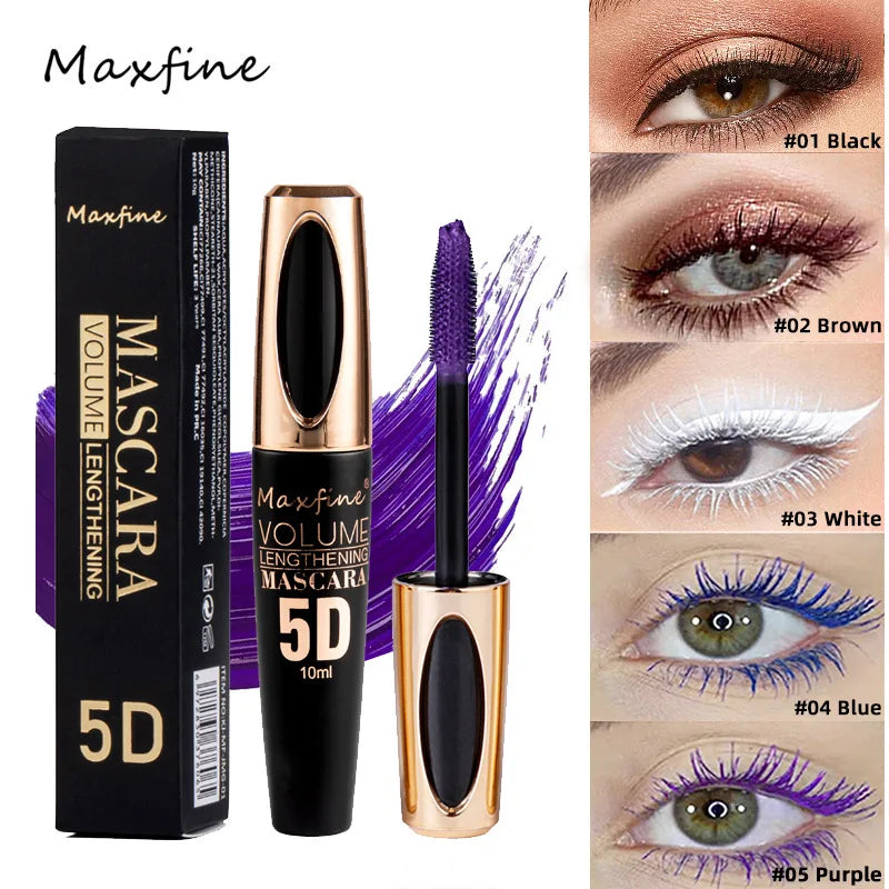 5D Waterproof Mascara – Dense Long Lashes Silicone Brush Waterproof Mascara QXL