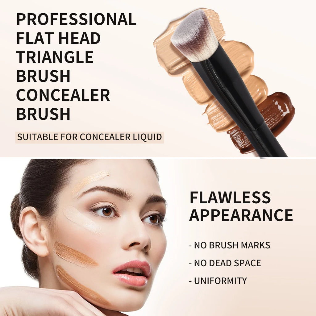 2-Pc Flat & Angle Foundation Contour Makeup Brush Set Makeup Brush Set QXL