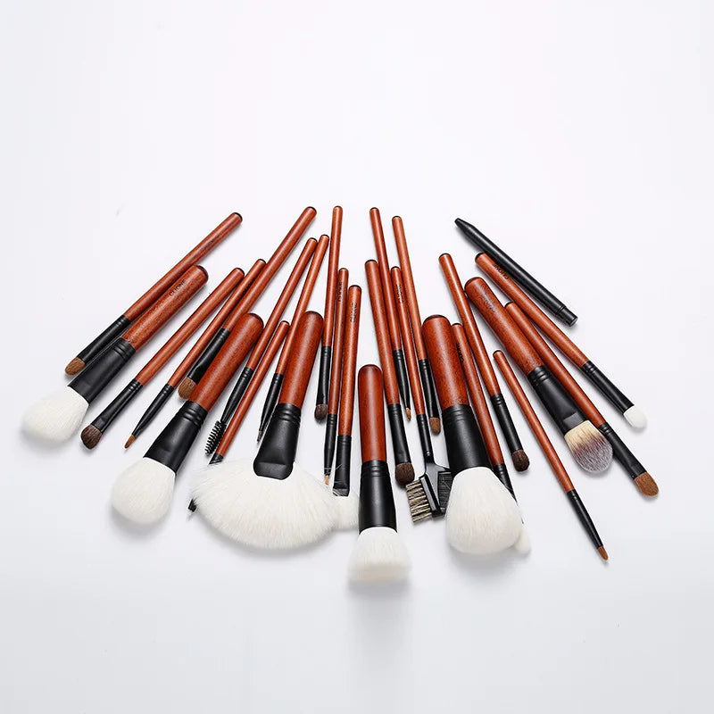 26-Pc Goat Hair Makeup Brush Set | Pro Foundation & Eye Kit Makeup Brush Set QXL