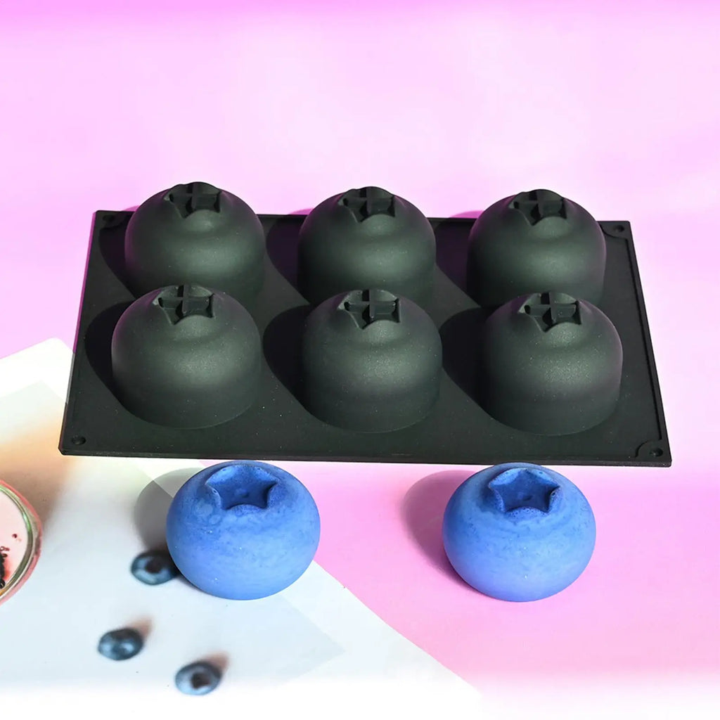 6-Cavity Blueberry Silicone Baking Mold | Muffin & Cake Pan Silicone Baking Mold QXL