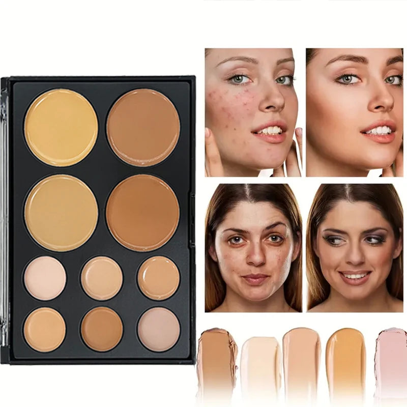 VERONNI 10-Color Concealer Palette – Matte Cream Contour Concealer Palette QXL