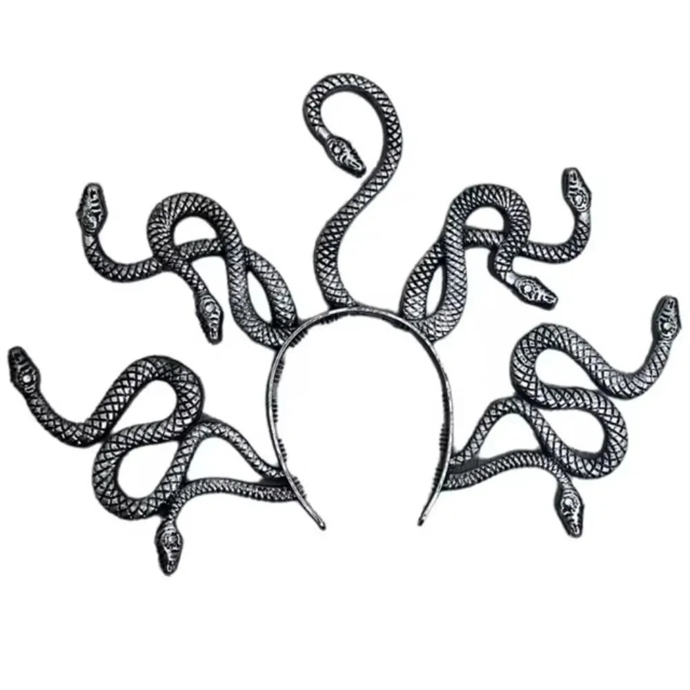 Medusa Snake Headband | Halloween Cosplay Hair Hoop Costume Headband QXL Silver-43x30cm