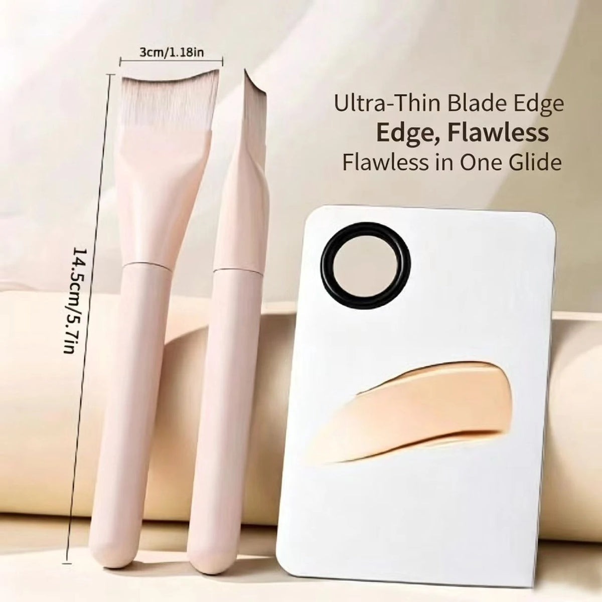 Ultra-Thin Seamless Foundation Brush | Soft Synthetic Fiber Foundation Brush QXL
