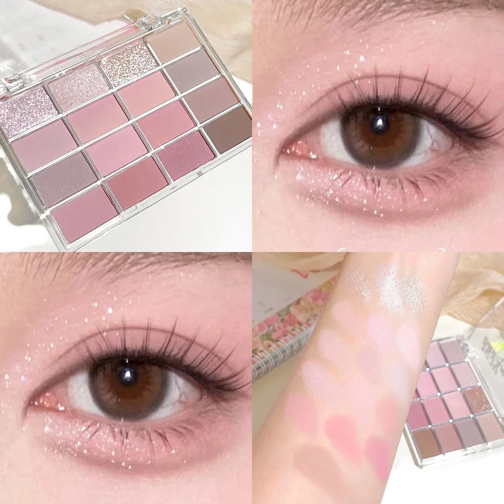 16-Color Nude Eyeshadow Palette | Matte & Pearlescent Neutrals Eyeshadow Palette QXL