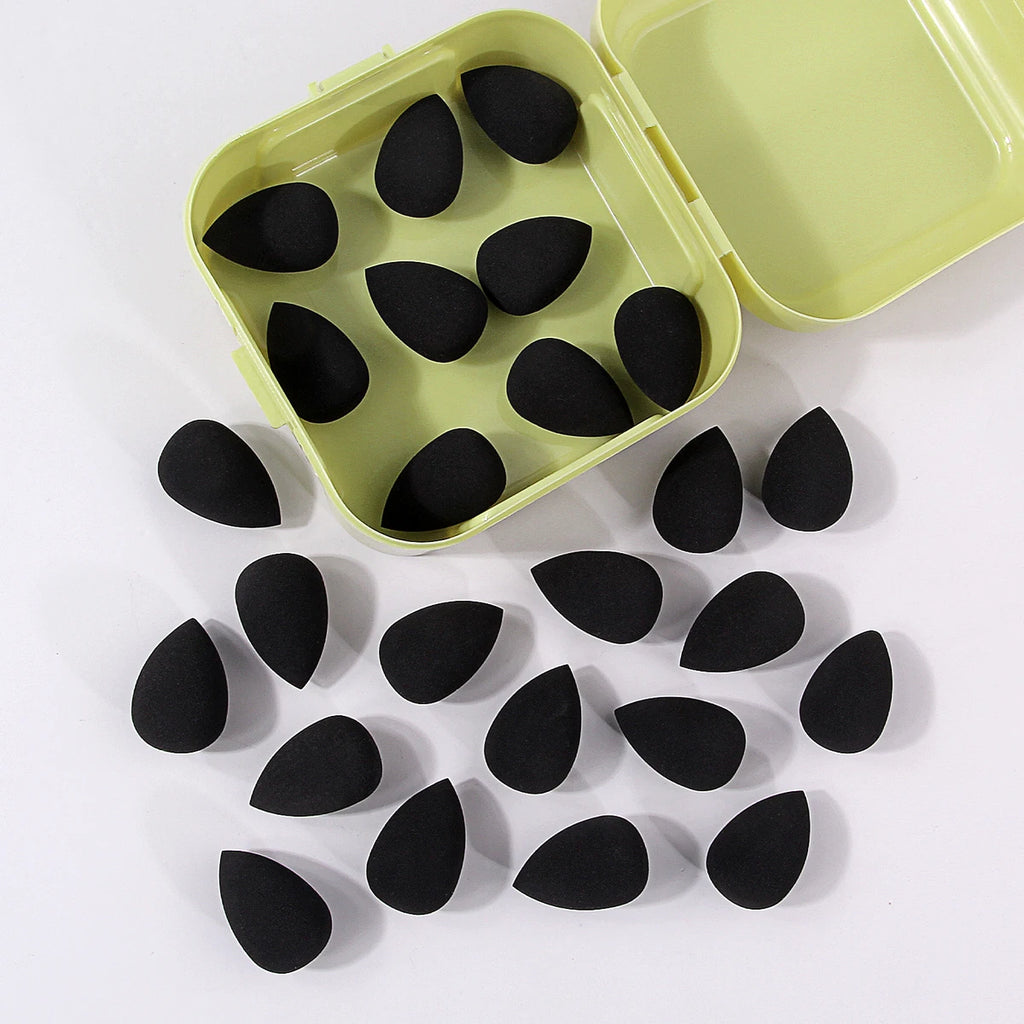 25-Pc Mini Makeup Sponges with Storage Box | Wet & Dry Mini Makeup Sponge Set QXL