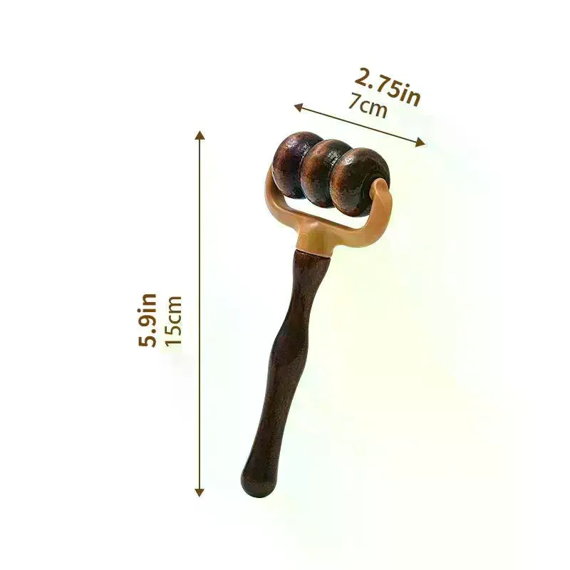 Wooden Handheld Massage Roller – Neck, Shoulders & Head Handheld Massage Roller QXL