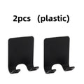 Adhesive Razor & Shaver Holder Hook | Punch-Free Wall Mount Adhesive Wall Hook QXL black-2PCS