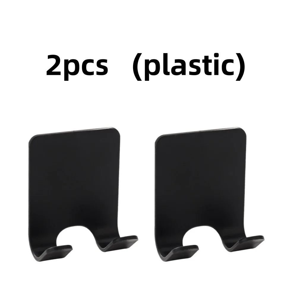Adhesive Razor & Shaver Holder Hook | Punch-Free Wall Mount Adhesive Wall Hook QXL black-2PCS