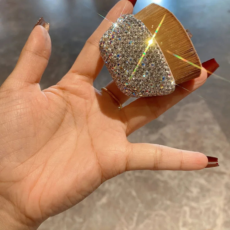 Diamond-Encrusted Foundation Brush | Loose Powder Makeup Tool Foundation Makeup Brush QXL