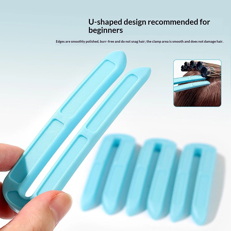12-Pack U-Shaped Heat Insulation Perm Clips for Salon Curling Perm Hair Clips QXL