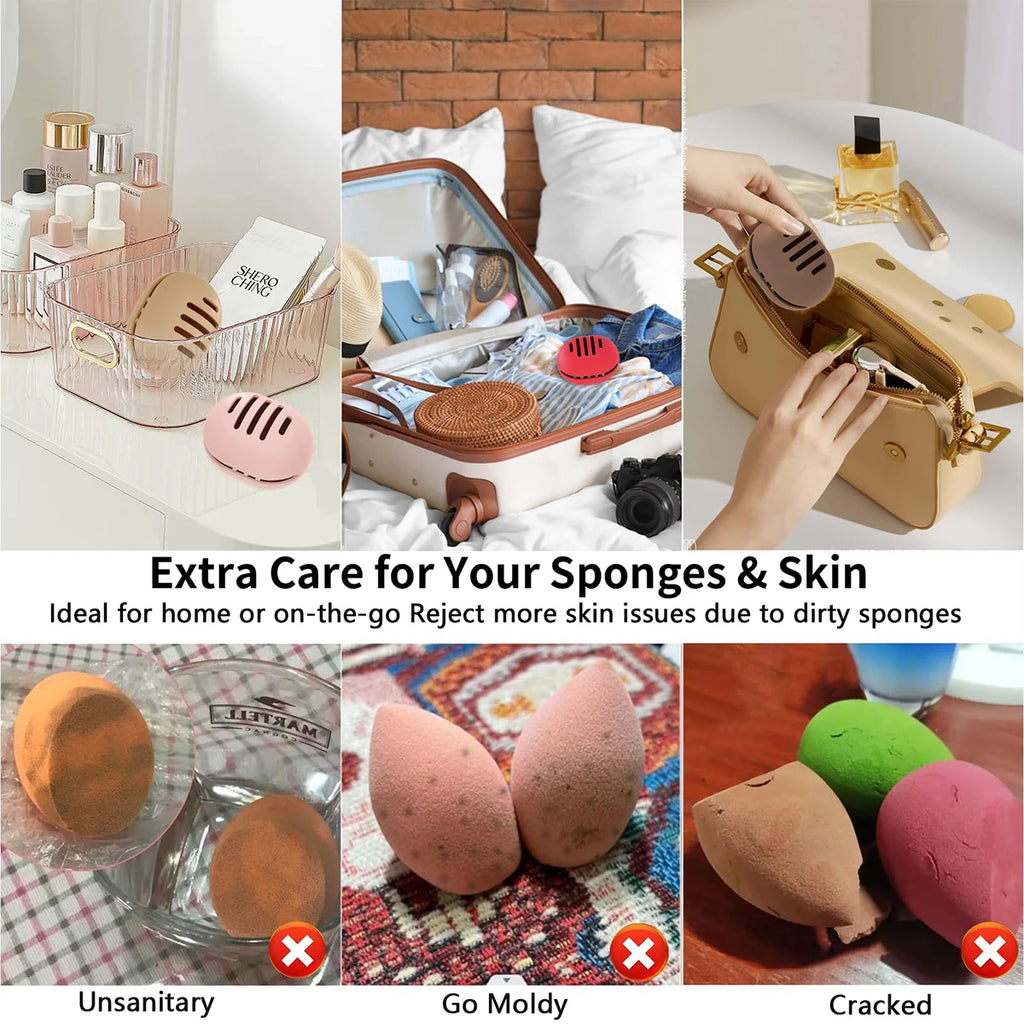 Silicone Makeup Sponge Storage Box | Travel Puff Organizer Makeup Sponge Organizer QXL