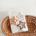 Frosted Snap Hair Clips for Kids – Star, Oval & Square | 3-Pack Kids Hair Clips QXL 3pcs star