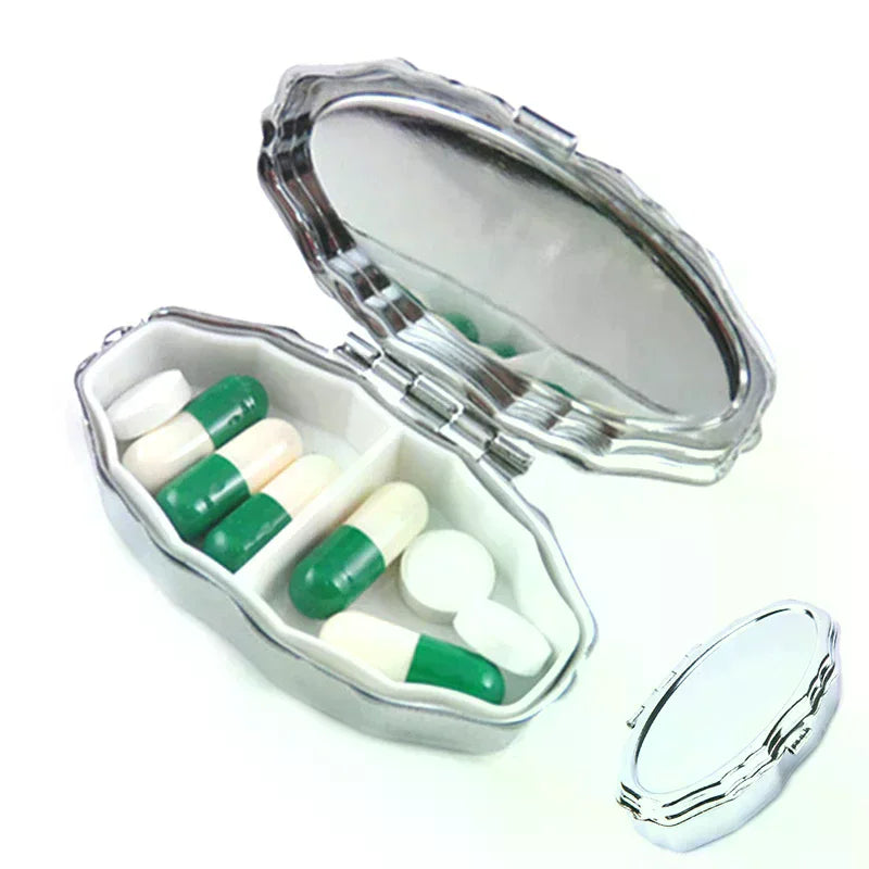 YOVIP Portable Metal Pill Box & Mini Storage Case – Silver Pill Box Organizer QXL