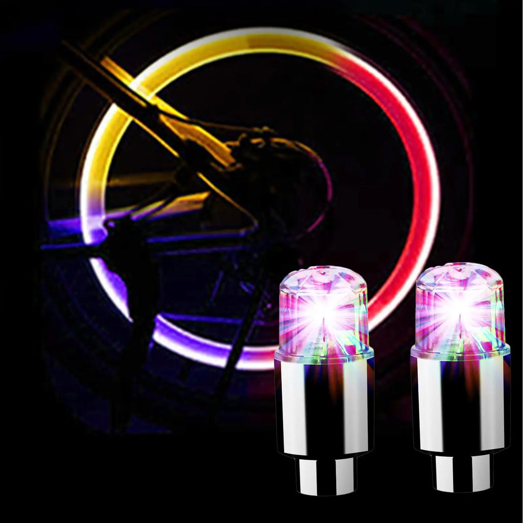 2-Pack LED Tire Valve Caps | Glowing Wheel Lights for Cars & Bikes LED Valve Cap Lights QXL