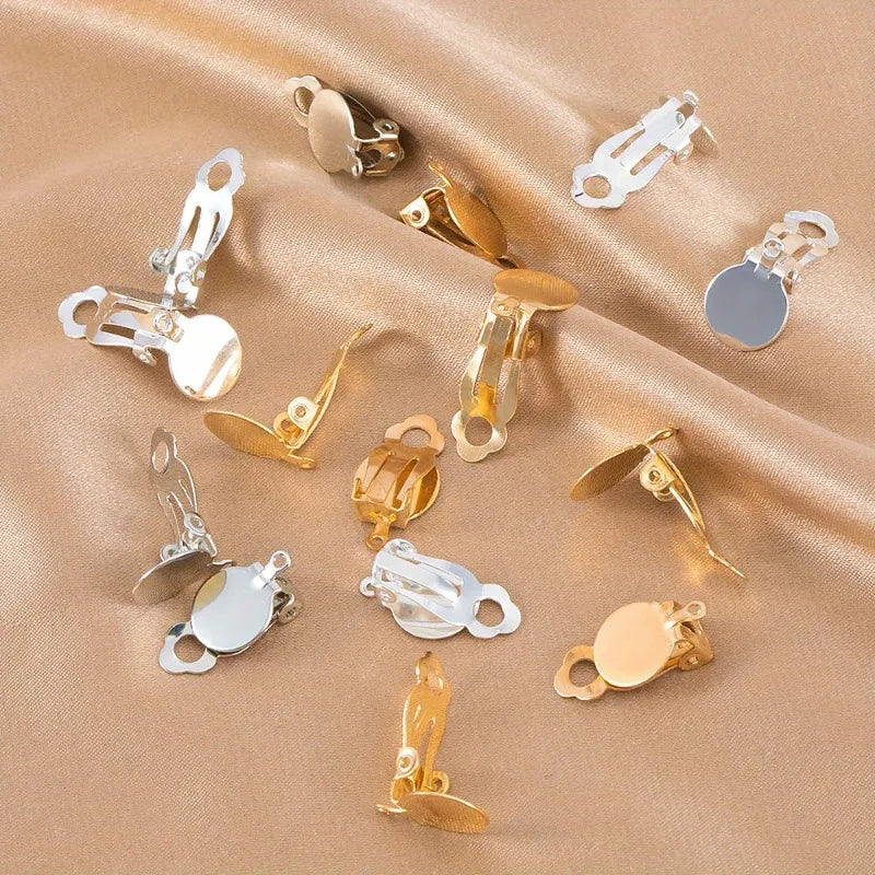 Frog-Shape Stainless Steel Clip-On Earring Bases | DIY Jewelry Earring Bases QXL