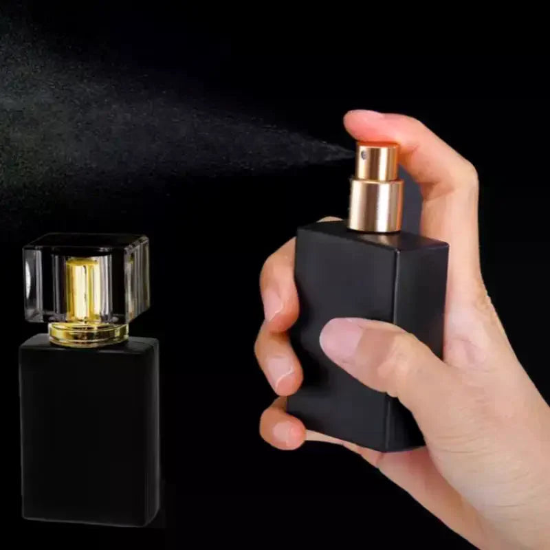 30/50ml Matte Black Glass Perfume Spray Bottle | Refillable Atomizer Perfume Spray Bottle QXL