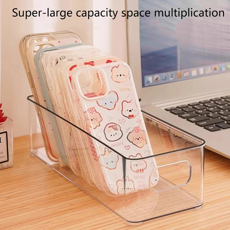 Clear Stackable Fridge Organizer Bin with Handles | Multi-Use Storage Organizer Bin QXL