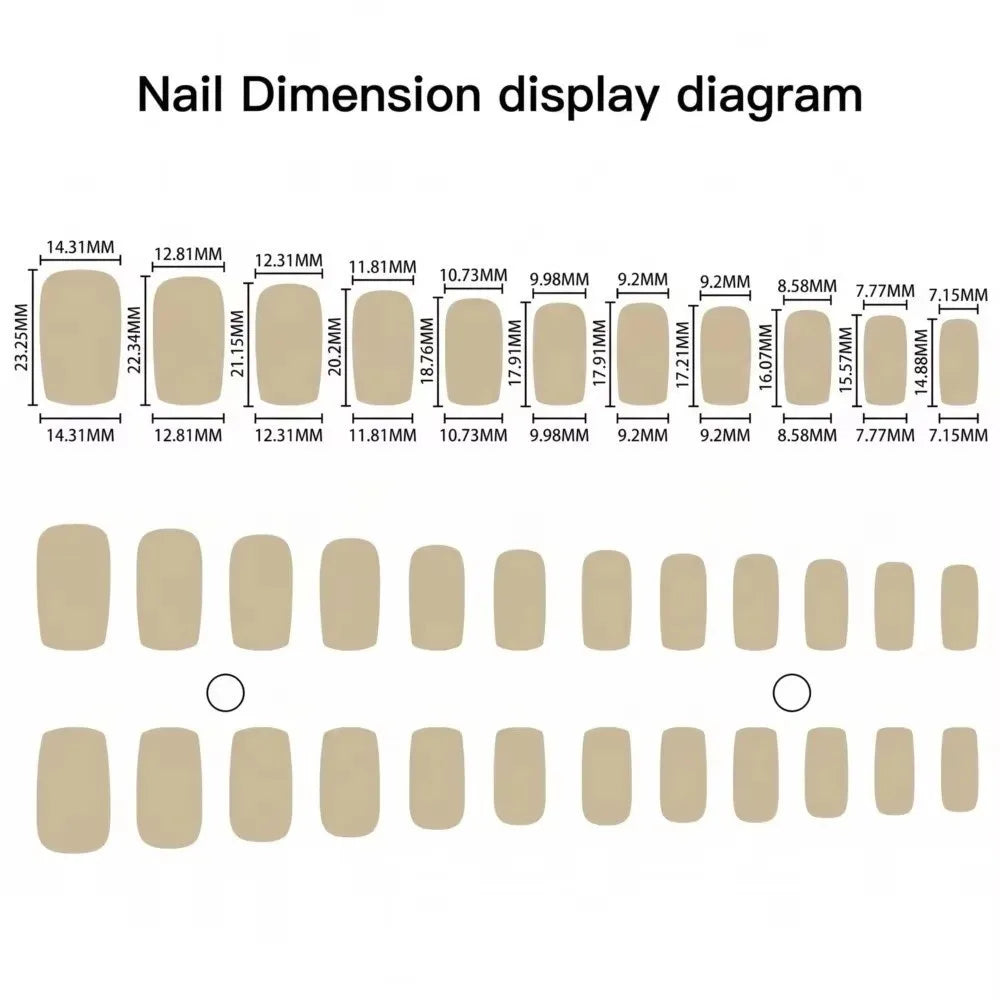 96-Pc Cat Eye Press On Nails | Short Square Glossy Glitter Press On Nails QXL