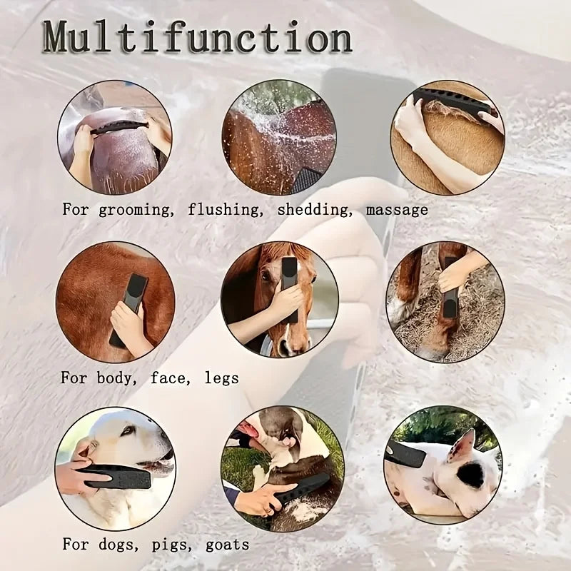 6-in-1 Horse Grooming Brush | Non-Slip Grip & Ventilated Horse Grooming Brush QXL