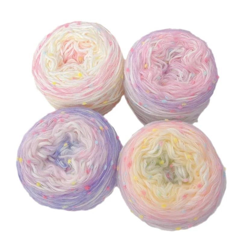50g Gradient Rainbow Mohair Yarn Roll | DIY Knitting Thread Craft Knitting Yarn QXL