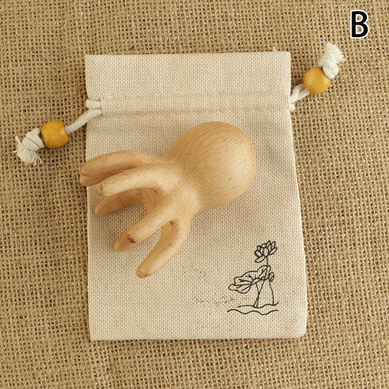 Sandalwood Octopus Scalp Massage Comb | Gua Sha Head Tool Scalp Massage Comb QXL B
