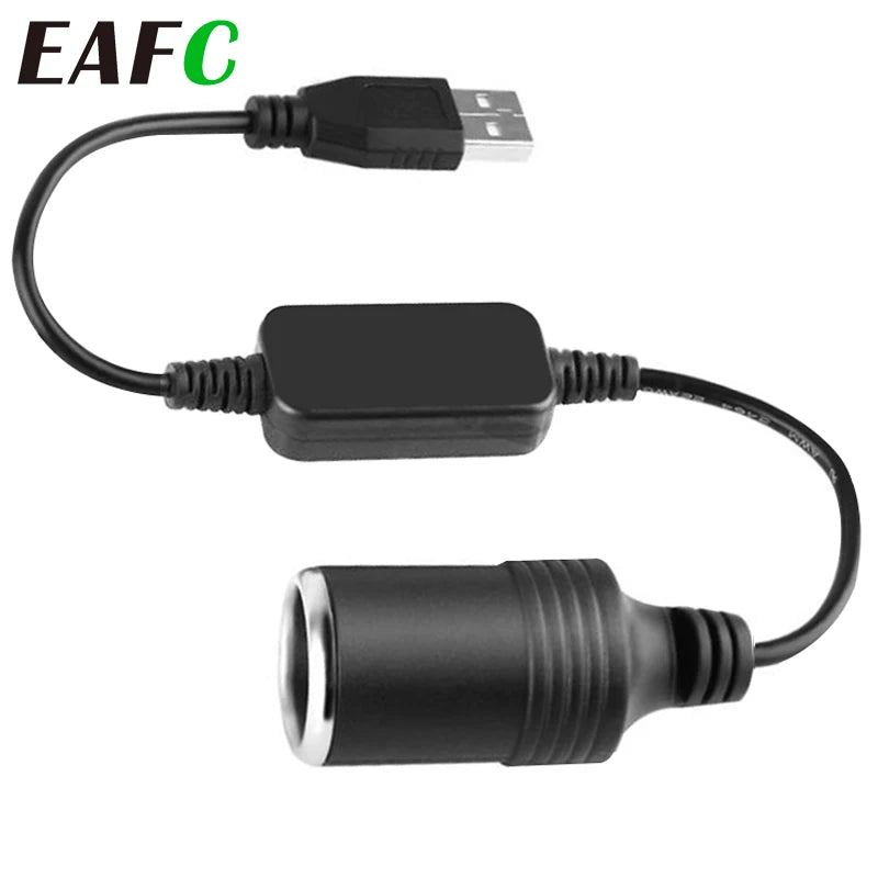 USB to 12V Cigarette Lighter Socket Adapter | 5V 2A Converter Car Power Adapter QXL