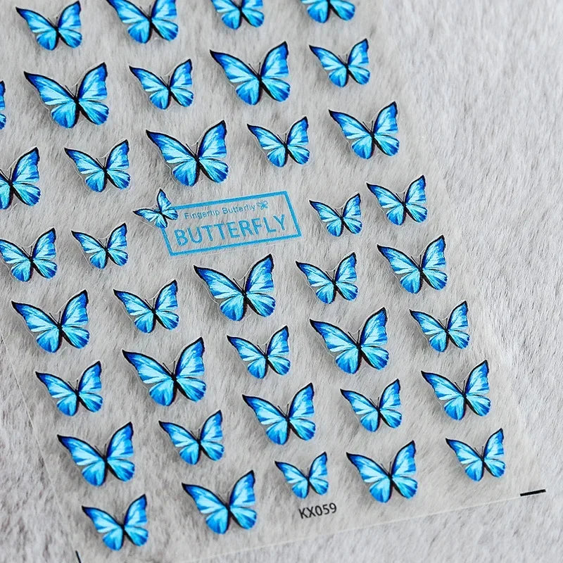5D Butterfly Nail Art Stickers | Kawaii Self-Adhesive Decals Nail Art Stickers QXL