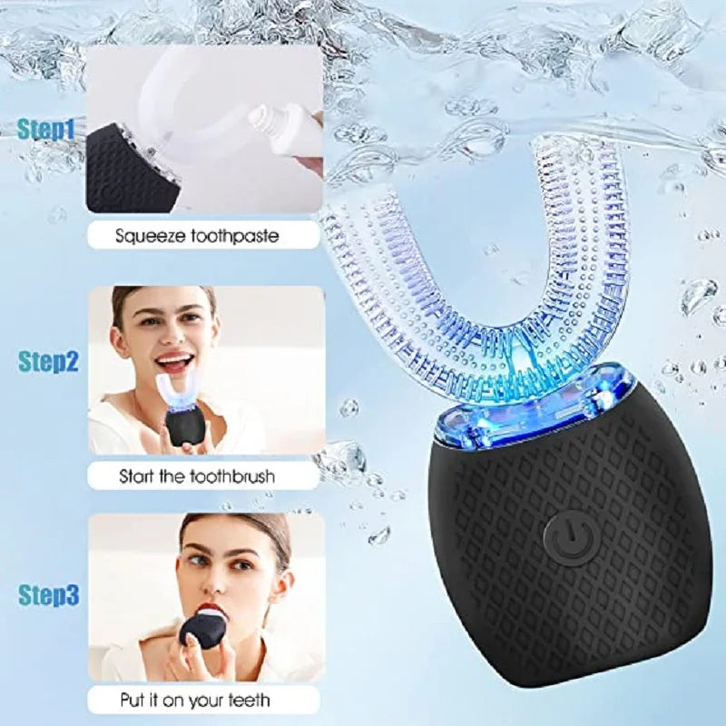 U-Shaped Ultrasonic 360° Electric Toothbrush | Wireless Charging Electric Toothbrush QXL