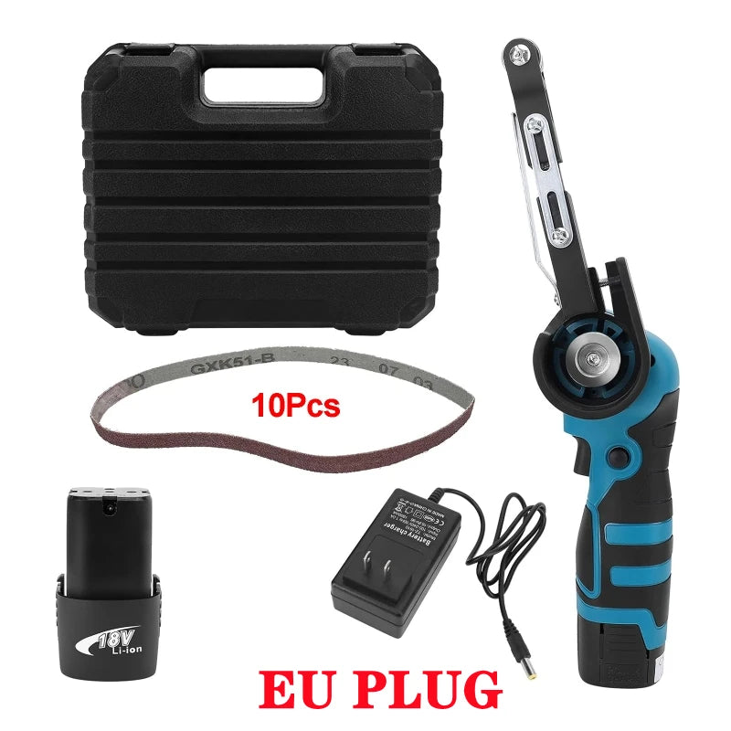 Cordless Mini Belt Sander 16.8V | Variable Speed + 10 Belts Cordless Belt Sander QXL