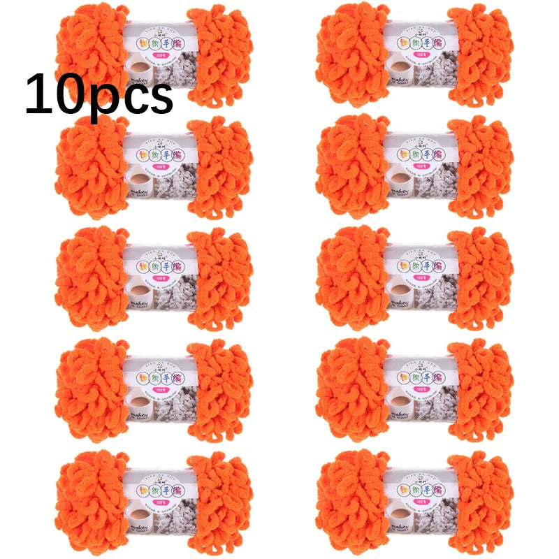 Boucle Yarn 100g/Roll | Fluffy Thick Crochet & Knitting Yarn Boucle Craft Yarn QXL 10pcs
