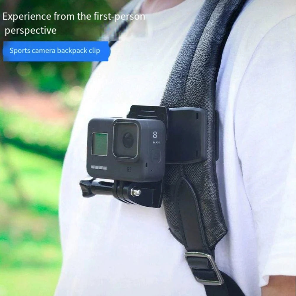 360° Rotatable Camera Backpack Clip Mount | GoPro DJI DSLR Camera Backpack Mount QXL