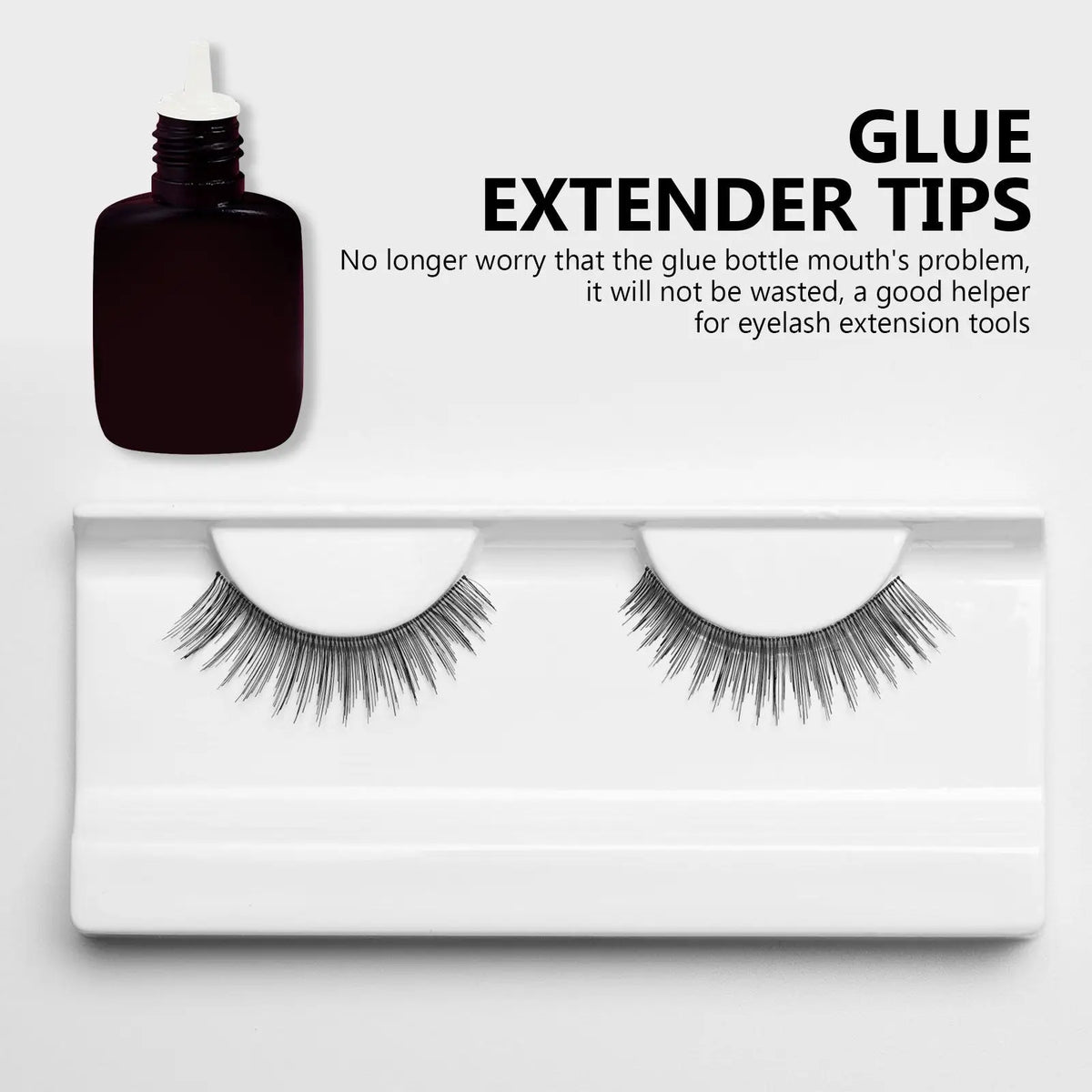 100-Pack Lash Glue Bottle Plugs | ABS Nozzle Stoppers Lash Extension Supplies QXL