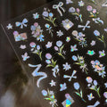 5D Nail Art Stickers | Cartoon Cats Bunny Butterfly Decals Nail Art Stickers QXL M1035