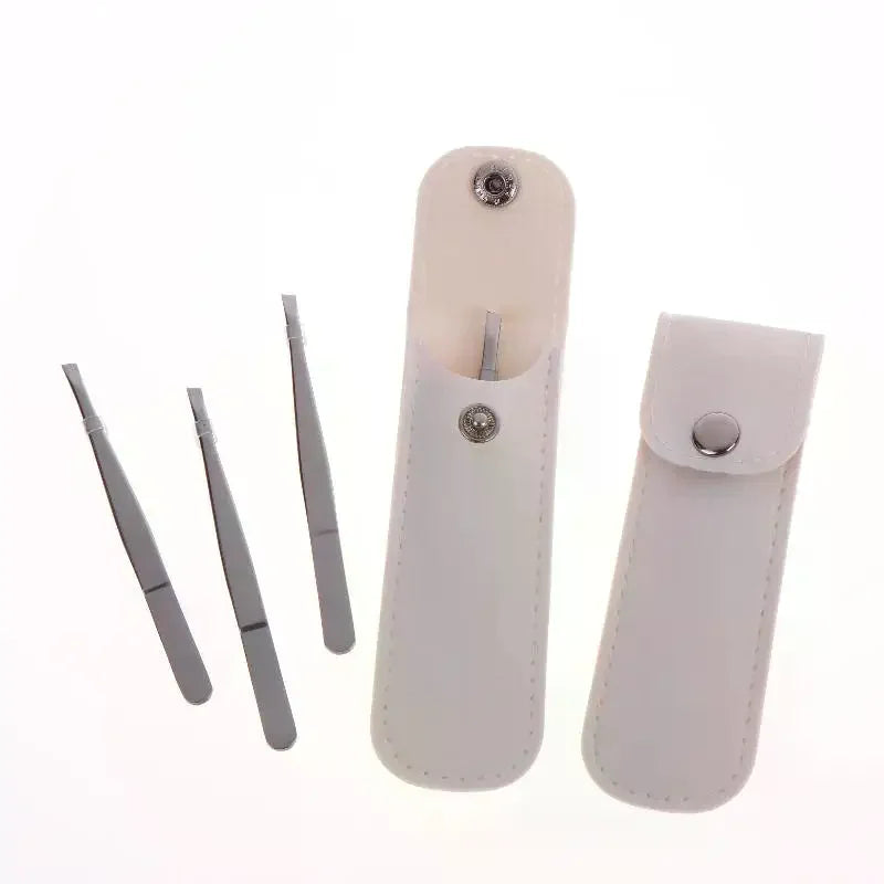 Stainless Steel Tweezers Set – Eyebrow & Beard Grooming 3/5 Pc Grooming Tweezers Set QXL