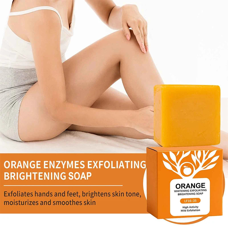 Orange Enzyme Exfoliating Brightening Soap Bar 100g – Face & Body Brightening Soap Bar QXL