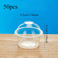 50-Pack 8 oz Disposable Plastic Cups with Flat Lids Disposable Cups Set QXL Dome Lids