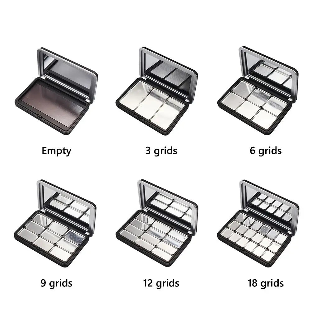 Empty Magnetic DIY Eyeshadow Palette with Mirror | Matte Black DIY Eyeshadow Palette QXL