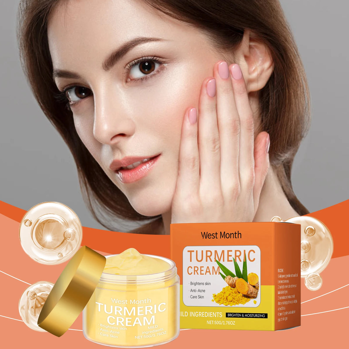 Turmeric Face Cream – Hydrating & Brightening Moisturizer Face Moisturizer Cream QXL
