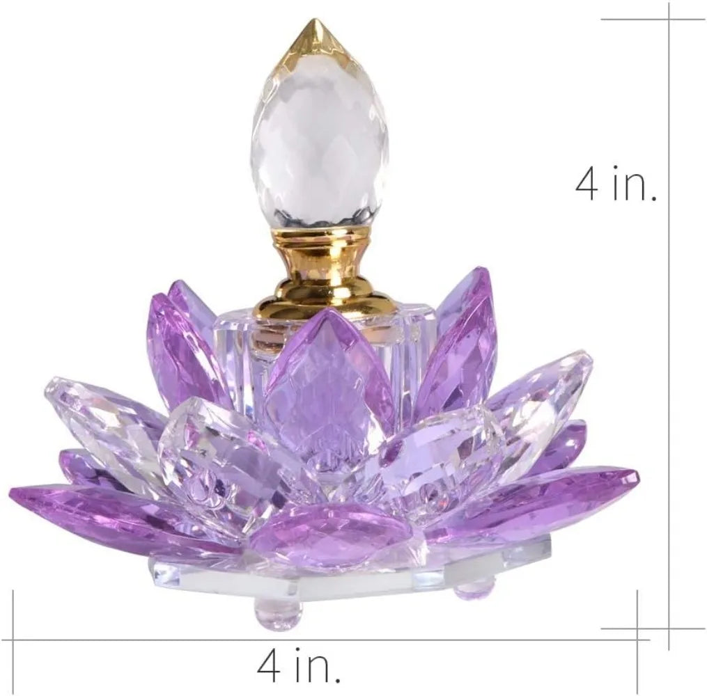 Crystal Purple Lotus Refillable Perfume Bottle | 5ml Glass Gift Refillable Perfume Bottle QXL