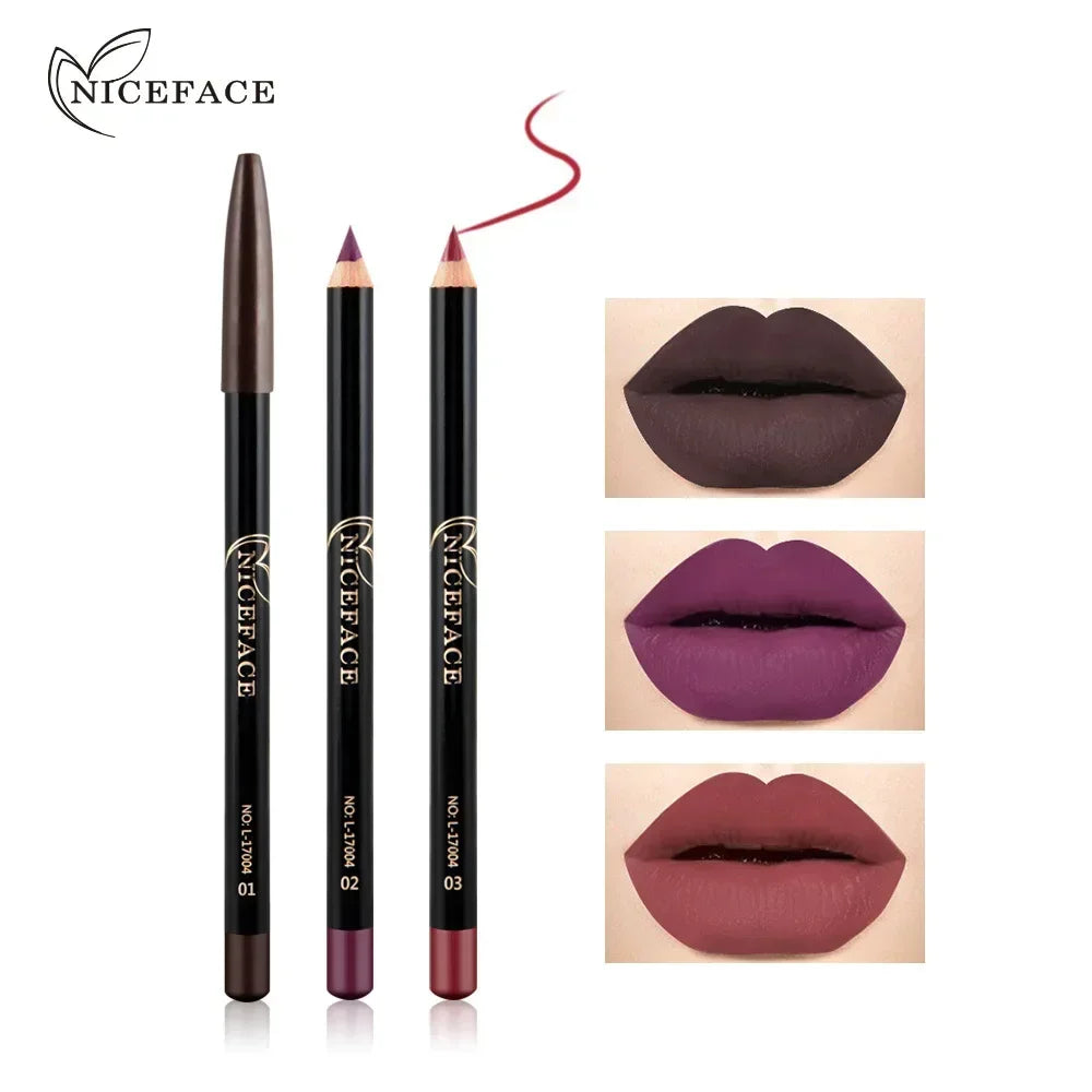 NICEFACE Nude Matte Lip Liner Pencil Set | 8 Waterproof Colors Lip Liner Set QXL