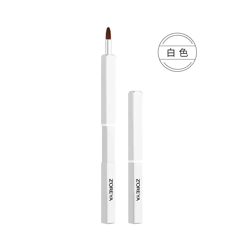 Zoreya Retractable Mini Lip & Concealer Brush | Portable Retractable Lip Brush QXL silver